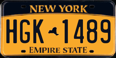 NY license plate HGK1489