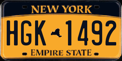 NY license plate HGK1492