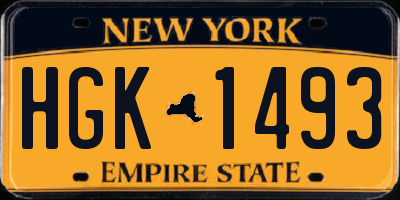 NY license plate HGK1493