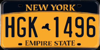 NY license plate HGK1496