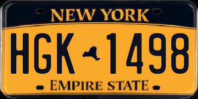 NY license plate HGK1498