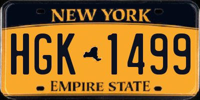 NY license plate HGK1499