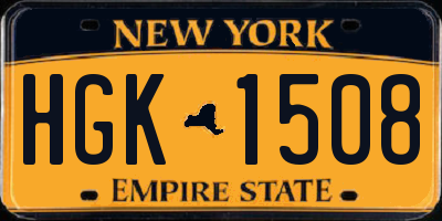 NY license plate HGK1508