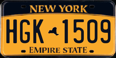 NY license plate HGK1509