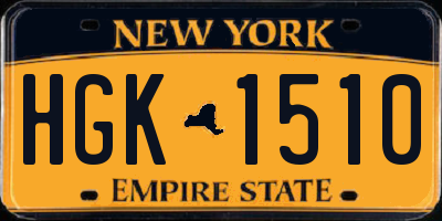 NY license plate HGK1510