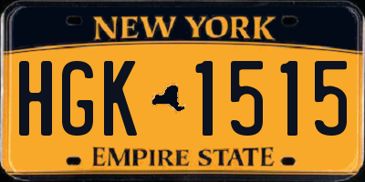 NY license plate HGK1515