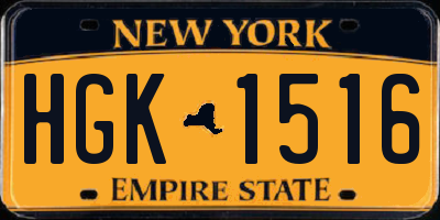 NY license plate HGK1516