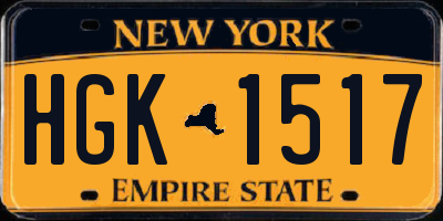 NY license plate HGK1517