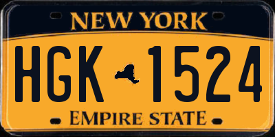 NY license plate HGK1524