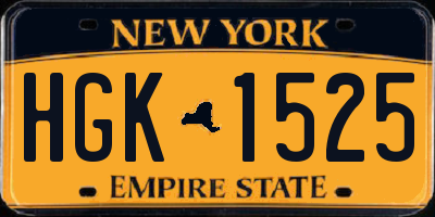 NY license plate HGK1525