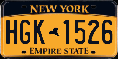 NY license plate HGK1526