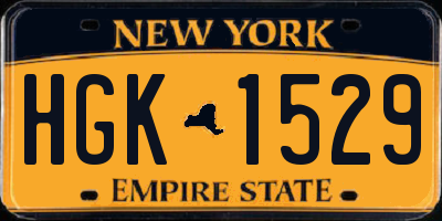 NY license plate HGK1529