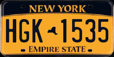 NY license plate HGK1535