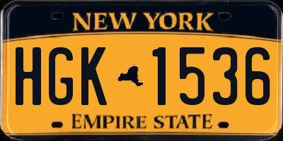 NY license plate HGK1536