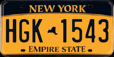 NY license plate HGK1543