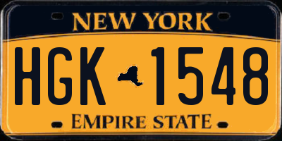NY license plate HGK1548