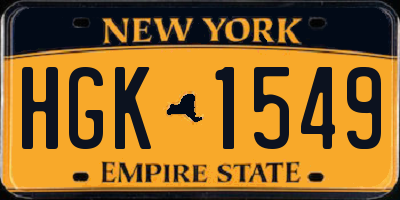 NY license plate HGK1549