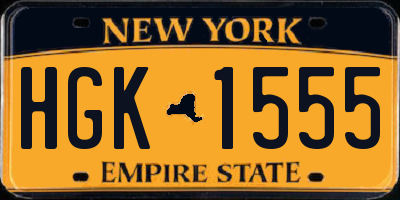 NY license plate HGK1555