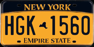 NY license plate HGK1560