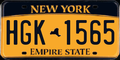 NY license plate HGK1565