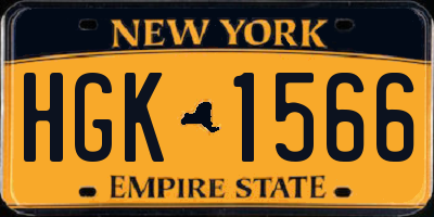 NY license plate HGK1566