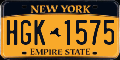 NY license plate HGK1575