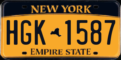 NY license plate HGK1587