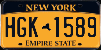 NY license plate HGK1589