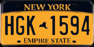 NY license plate HGK1594
