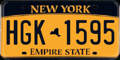 NY license plate HGK1595