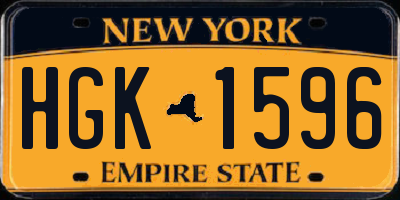 NY license plate HGK1596