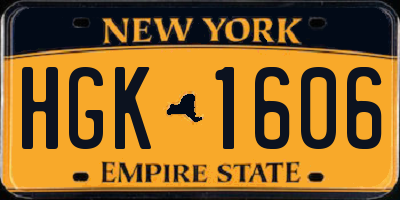 NY license plate HGK1606