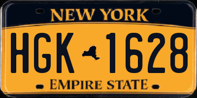 NY license plate HGK1628