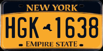 NY license plate HGK1638