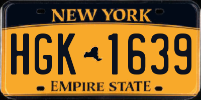 NY license plate HGK1639