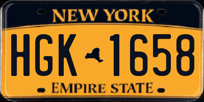 NY license plate HGK1658