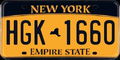 NY license plate HGK1660