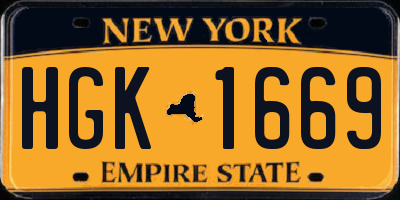 NY license plate HGK1669