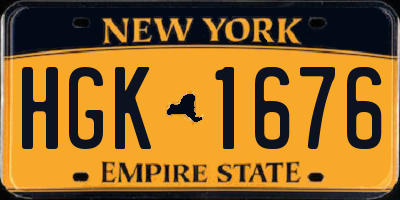 NY license plate HGK1676