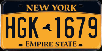 NY license plate HGK1679