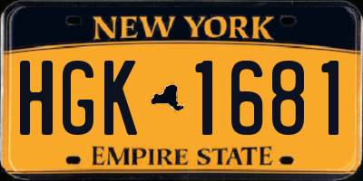 NY license plate HGK1681