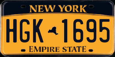 NY license plate HGK1695