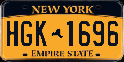 NY license plate HGK1696