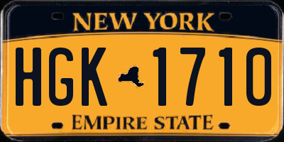 NY license plate HGK1710