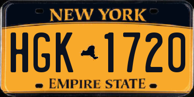 NY license plate HGK1720