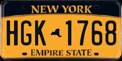 NY license plate HGK1768