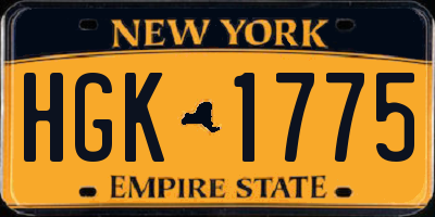 NY license plate HGK1775