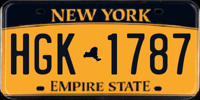 NY license plate HGK1787