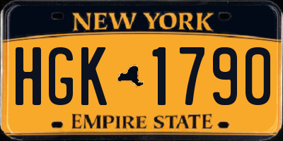 NY license plate HGK1790