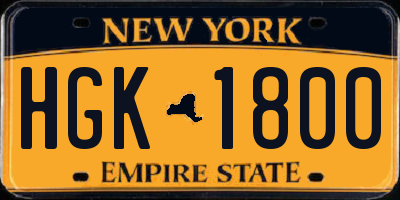 NY license plate HGK1800